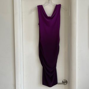 Moda International Backless Ruched Bodycon Ombré Purple Dress